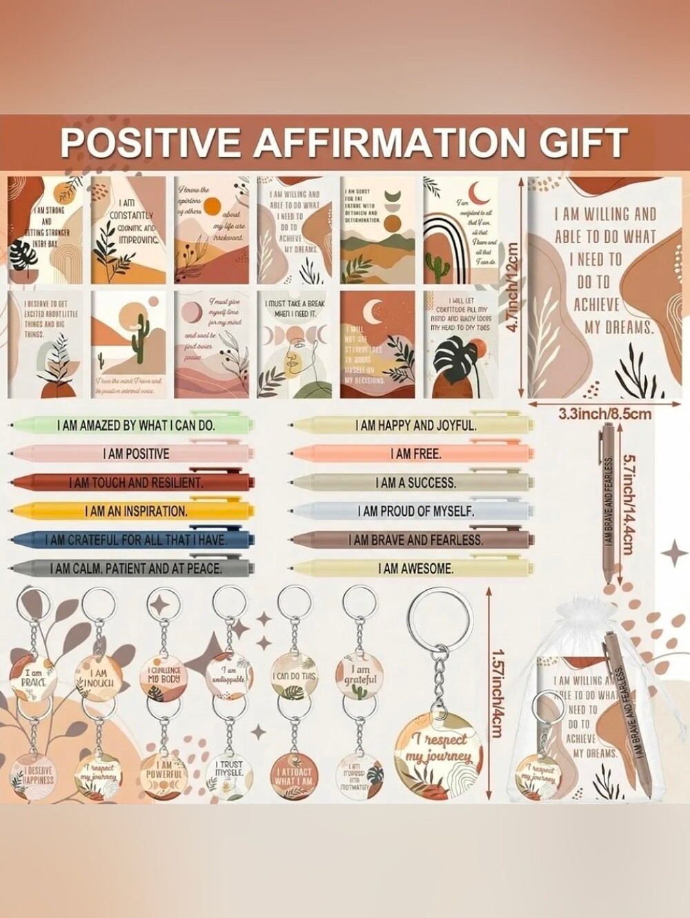 Boho Inspirational Stationery Set - Earth Tones - Picture 2 of 3